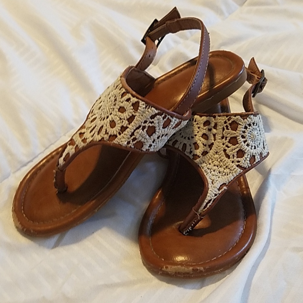 Girls Lace Detail Sandals